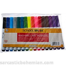 School Smart Non-Toxic Washable Marker Chisel Tip Assorted Colors Pack of 16